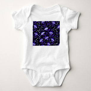 Abstract Watercolor Carnation Flowers Pattern Baby Bodysuit