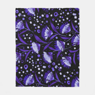 Abstract Watercolor Carnation Flowers Pattern Fleece Blanket