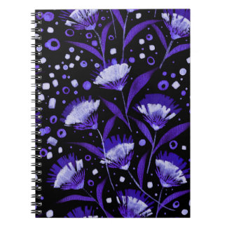 Abstract Watercolor Carnation Flowers Pattern Notebook