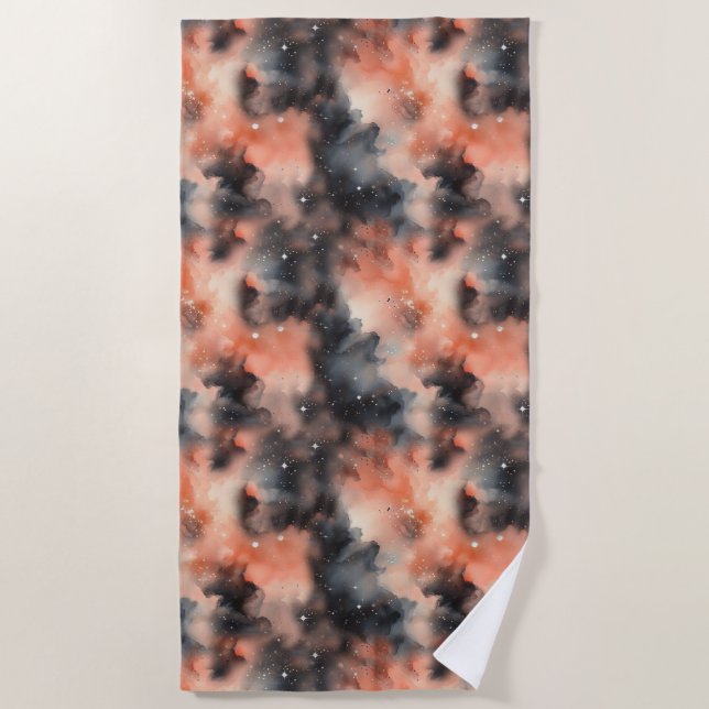 Abstract Watercolor Celestial Symphony Beach Towel (Front)