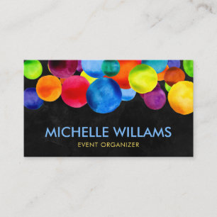 Abstract Watercolor Circles Business Card