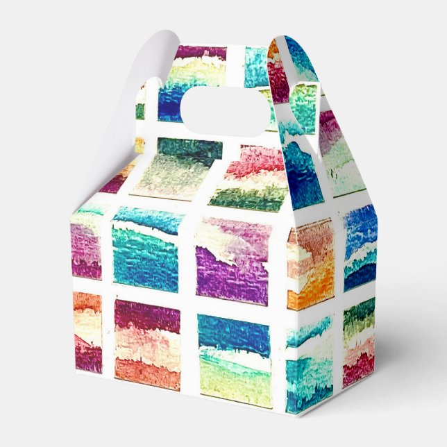 Abstract Watercolor Cloud Squares Painting  Favour Box (Front Side)