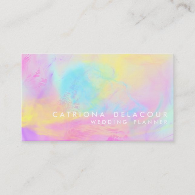 Abstract Watercolor Contemporary Business Card (Front)