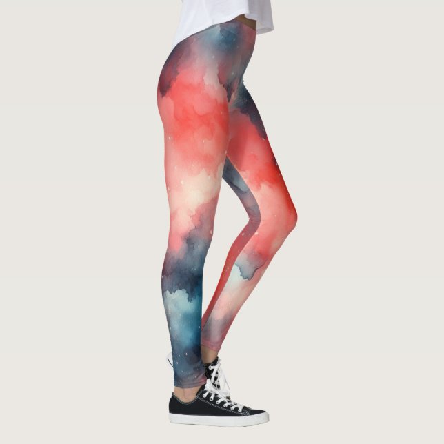 Abstract Watercolor Cosmic Scene Leggings (Right)