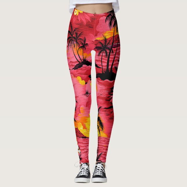 Abstract Watercolor: Creative Print Design. Leggings (Front)