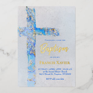 abstract watercolor cross Baptism