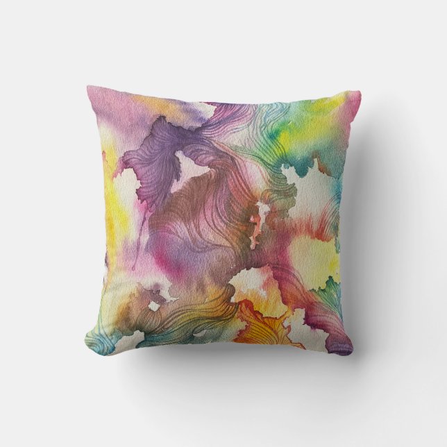 Abstract Watercolor  Cushion (Front)