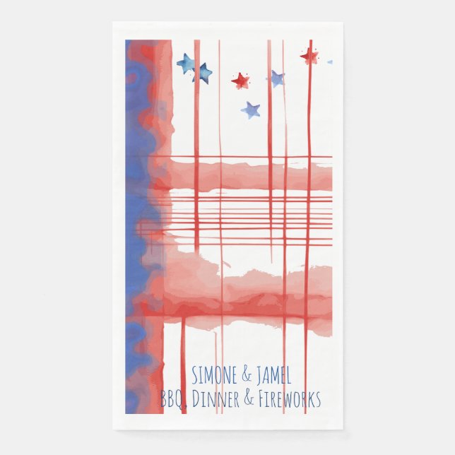 Abstract Watercolor Design with Customisable Space Napkin (Front)
