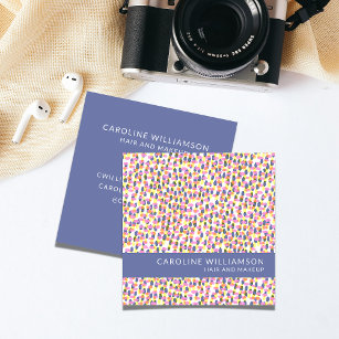 Abstract Watercolor Dots Artsy Professional  Square Business Card