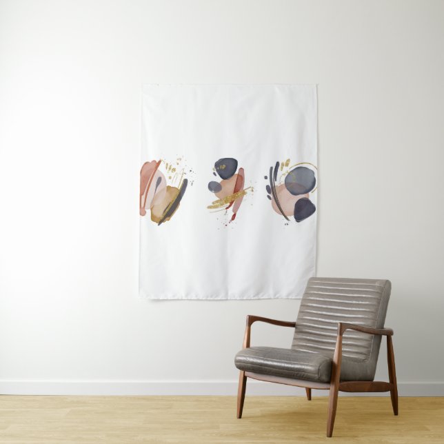 Abstract watercolor elements tapestry (In Situ)