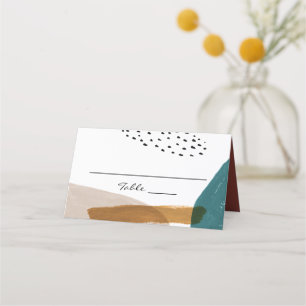 Abstract Watercolor Folded Place Card