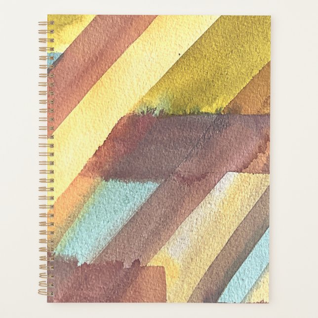 Abstract Watercolor Geometric Background Planner (Front)