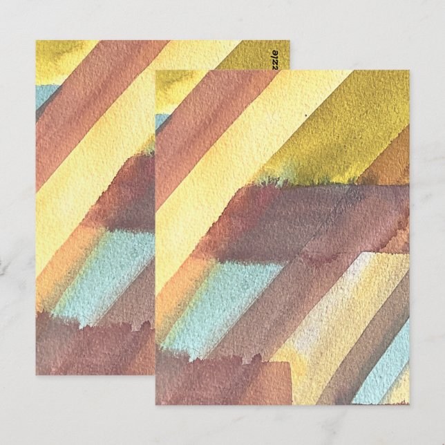 Abstract Watercolor Geometric Background Postcard (Front/Back)