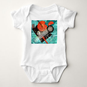 Abstract watercolor, geometric colourful shapes. baby bodysuit