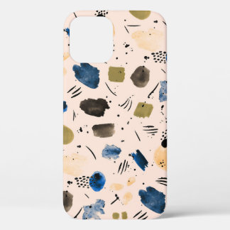 Abstract Watercolor: Geometric Ink Pattern. iPhone 12 Case