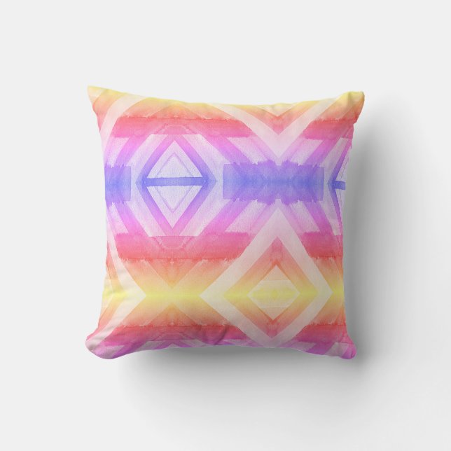 Abstract Watercolor Geometric patterns  Cushion (Front)