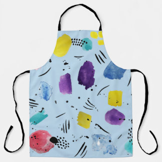Abstract Watercolor Geometric Shapes Pattern Apron
