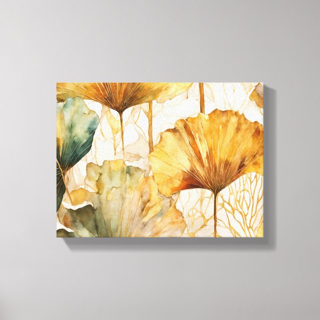 Abstract Watercolor Ginkgo leaves  Canvas Print (Front)