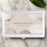 Abstract Watercolor Glittering Luxury Elegant Gold Business Card Holder<br><div class="desc">Abstract Watercolor Glittering Luxury Elegant Gold Business Card Case. This design features abstract watercolor shapes with glittering gold and rose gold accents that seemingly shimmer. Perfect for a feminine business look for hair stylists,  makeup artist,  cosmetologist,  and more!</div>