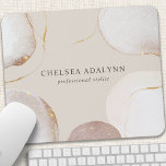 Abstract Watercolor Glittering Luxury Elegant Gold Mouse Pad<br><div class="desc">Abstract Watercolor Glittering Luxury Elegant Gold Mouse Pad. This design features abstract watercolor shapes with glittering gold and rose gold accents that seemingly shimmer. Perfect for a feminine business look for hair stylists,  makeup artist,  cosmetologist,  and more!</div>