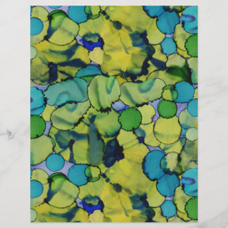 Abstract Watercolor Green Teal Blue Paper Sheet