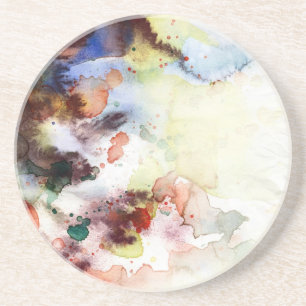 Abstract watercolor grunge texture with paint coaster
