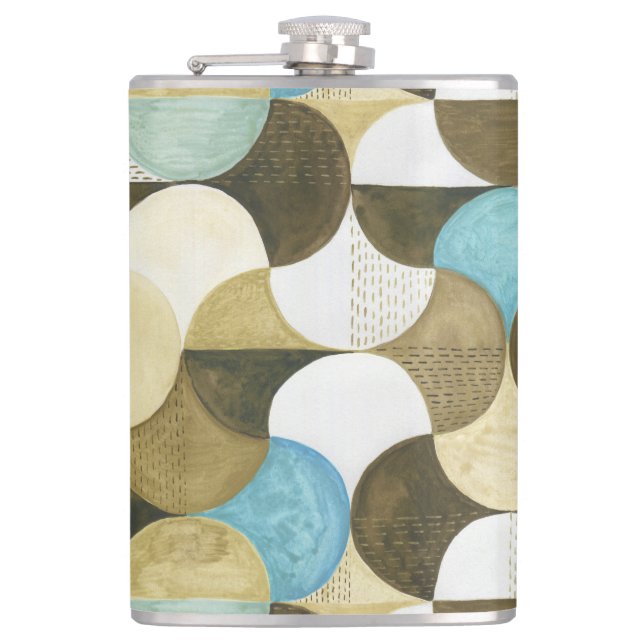 Abstract Watercolor Hand Drawn Hip Flask (Front)