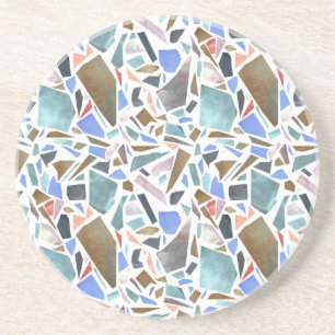 Abstract watercolor: hand-drawn white background. coaster