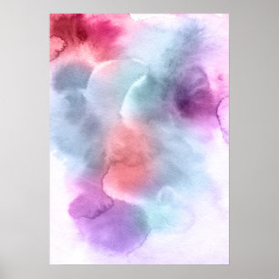 Abstract watercolor hand painted background 10 poster