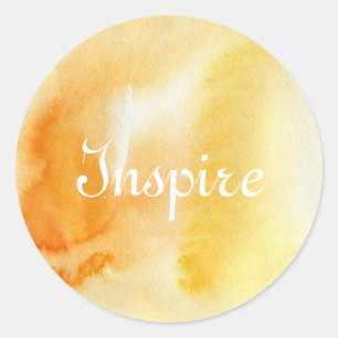 Abstract watercolor hand painted background 14 classic round sticker