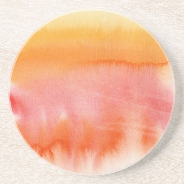 Abstract watercolor hand painted background 17 coaster (Front)