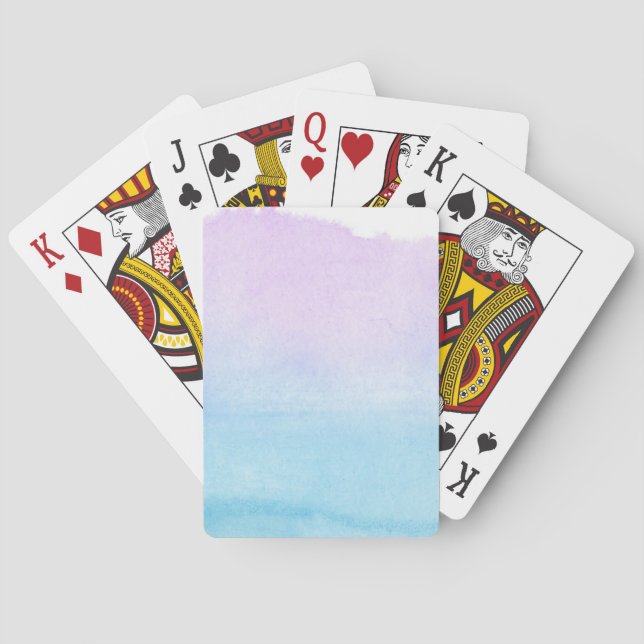 Abstract watercolor hand painted background 18 playing cards (Back)