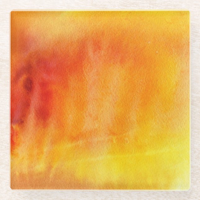 Abstract watercolor hand painted background 19 glass coaster (Front)