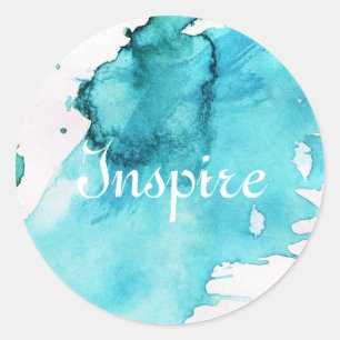 Abstract watercolor hand painted background 2 classic round sticker