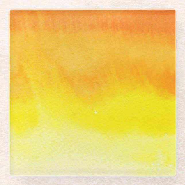 Abstract watercolor hand painted background 2 glass coaster (Front)