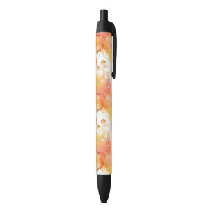 Abstract watercolor hand painted background 3 black ink pen