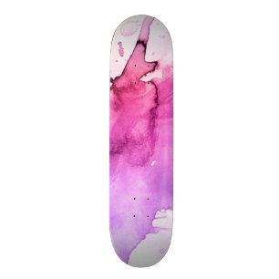 Abstract watercolor hand painted background 5 skateboard