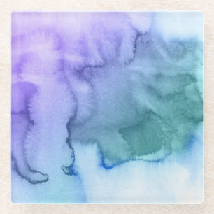 Abstract watercolor hand painted background 6 2 glass coaster