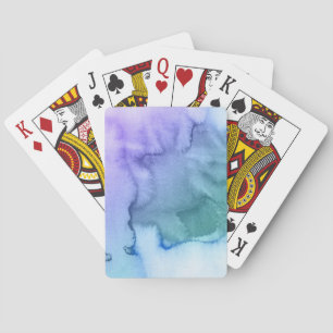 Abstract watercolor hand painted background 6 playing cards
