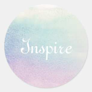 Abstract watercolor hand painted background classic round sticker