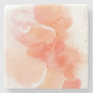 Abstract watercolor hand painted background stone coaster