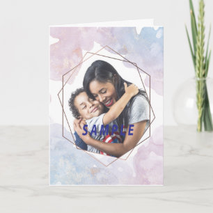 Abstract Watercolor Hexagon Frame Mother's Day Card