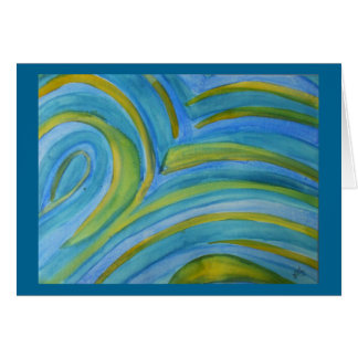 Abstract watercolor in blues and greens