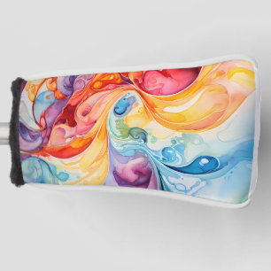 Abstract Watercolor in Sunset Colours Golf Head Cover