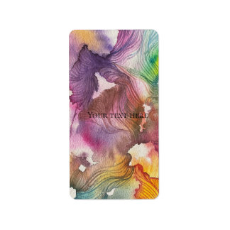  Abstract Watercolor  Label