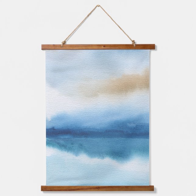 Abstract Watercolor Lake Design Hanging Tapestry (Front)