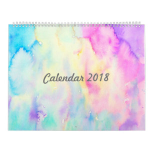 Abstract Watercolor Landscape Calendar, Large Calendar