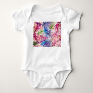Abstract Watercolor Leaves Allover Pattern Baby Bodysuit