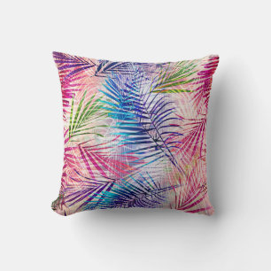 Abstract Watercolor Leaves Allover Pattern Cushion