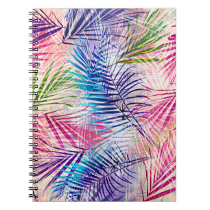Abstract Watercolor Leaves Allover Pattern Notebook